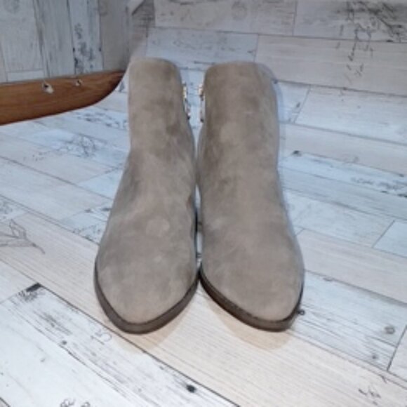 Guilty Soles Vegan Suede Zipper Booties - Picture 1 of 5